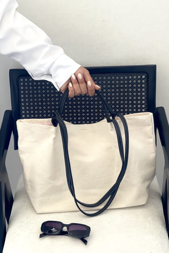 کیف کتان دوشی دستی مدل گیتی